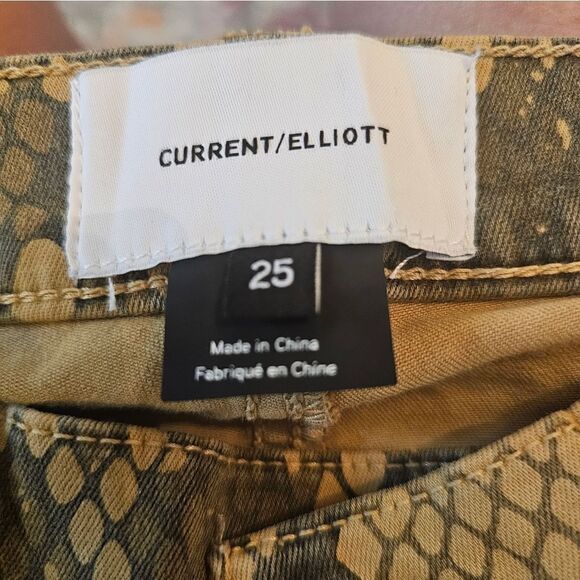 Current/Elliott snake skin looking ankle jeans sz 25 with 27" inseam. Excellent - Picture 7 of 7
